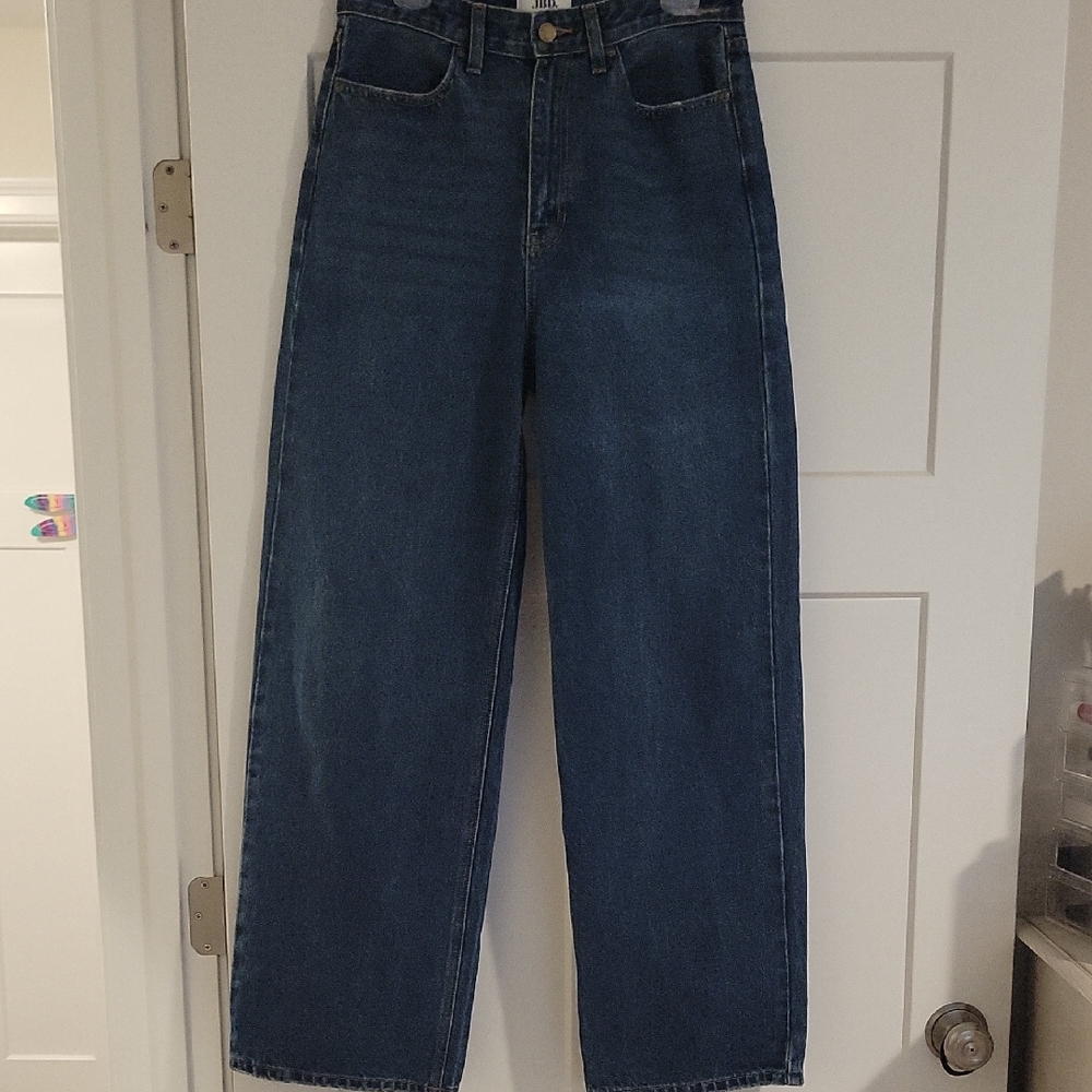 American Made Just Black Denim wide Leg Jeans